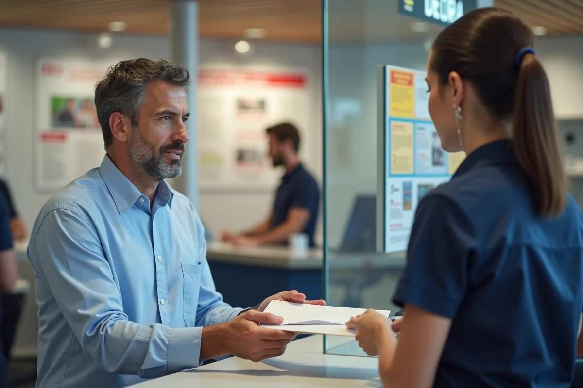 Homme envoyant un courrier recommandé comme preuve dans un litige consommateur contre Wifrad