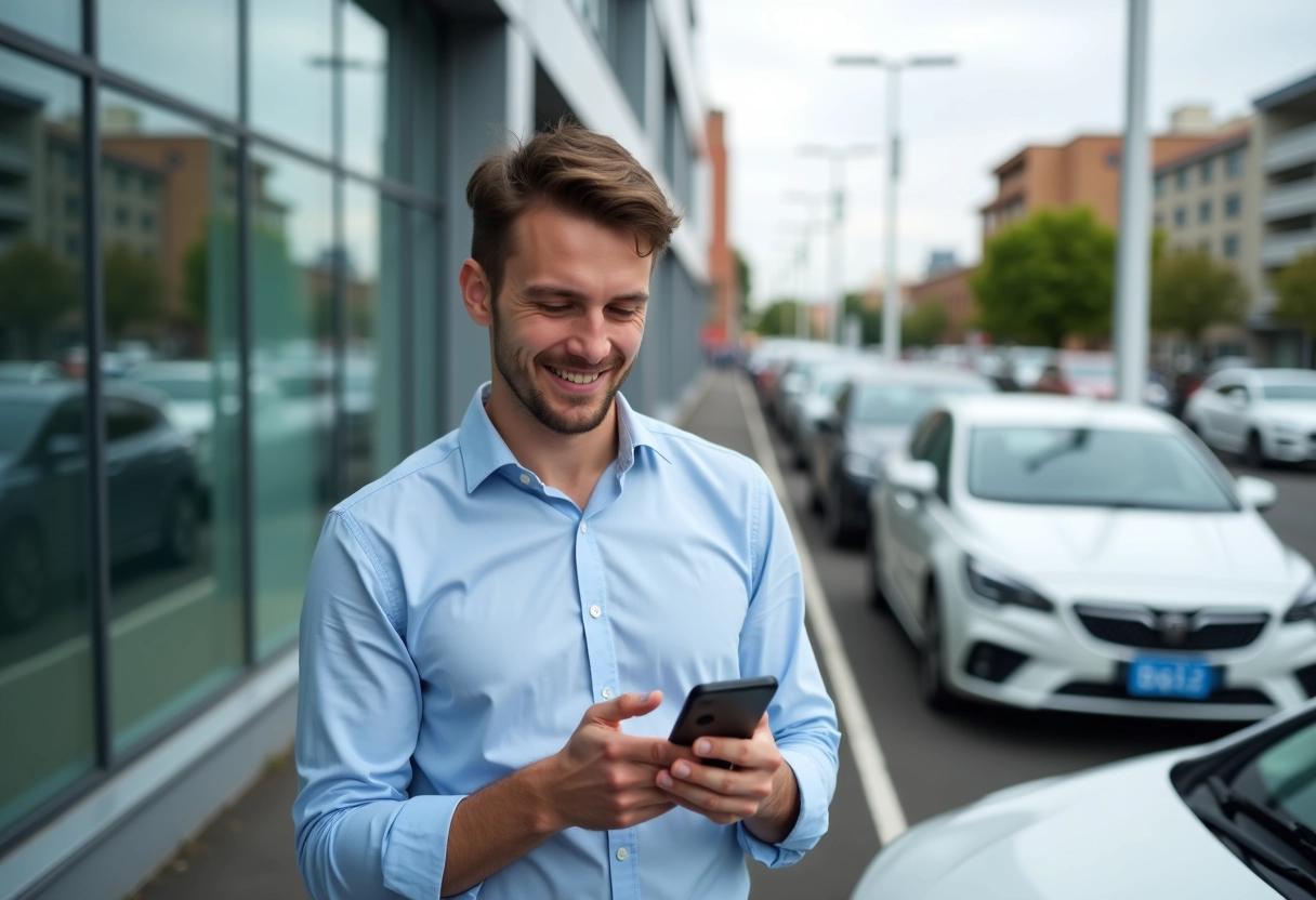 Jeune homme souriant à côté d