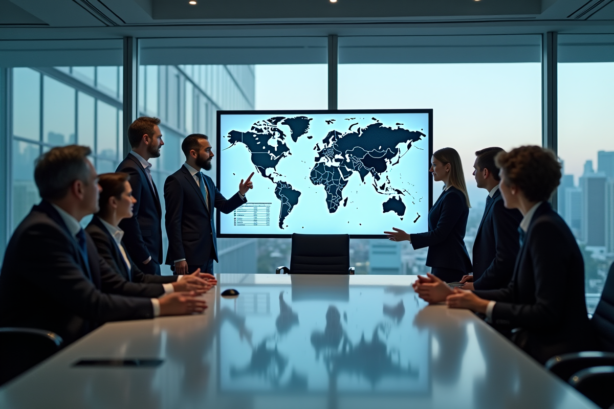 Groupe de dirigeants auto autour d